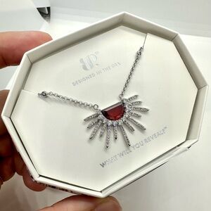 Bomb Party Jan 26 Necklace NK81277 Hauter Than The Sun Garnet in Rhodium